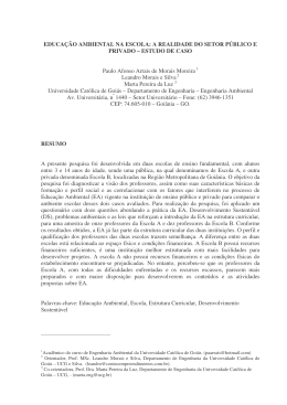 educação ambiental na escola: a realidade do setor público
