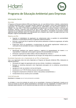 Programa de Educa&ccedil;&atilde;o Ambiental para Empresas