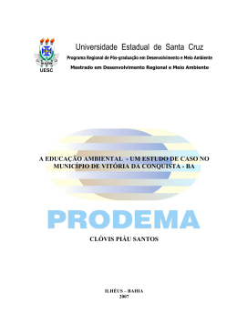 a educa&ccedil;&atilde;o ambiental - um estudo de caso no munic&iacute;pio de