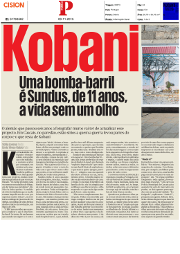 Kobani. Uma bomba-barril é Sundus, de 11 anos, a vida sem um olho