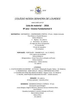 9&ordm; ano - Col&eacute;gio Nossa Senhora de Lourdes