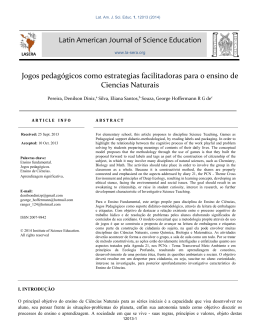 jogos pedag&oacute;gicos como estrategias facilitadoras para o ensino de