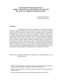 EFEITO DOS ELEMENTOS DE LIGA SOBRE A RESIST&Ecirc;NCIA &Agrave;