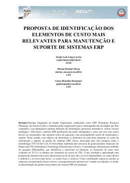 proposta de identifica&ccedil;&atilde;o dos elementos de custo mais
