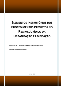 Elementos Instrut&oacute;rios dos Procedimentos Previstos no Regime