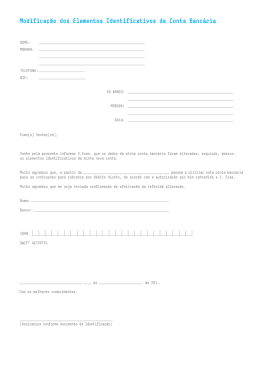 Modificação dos Elementos Identificativos de Conta