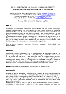 ESTUDO DE SISTEMA DE DISPENSA&Ccedil;&Atilde;O DE MEDICAMENTOS