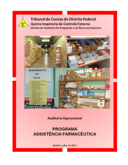 Auditoria Operacional Assistência Farmacêutica - 2011