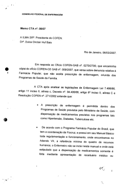 PARECER CTA n° 08-2007 Denúncia relativa á farmácia popular