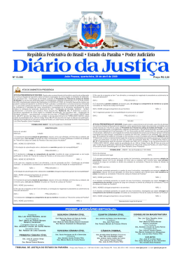 Diário da Justiça - Tribunal de Justiça da Paraíba