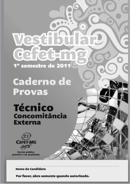 T&eacute;cnico Concomit&acirc;ncia Externa - Copeve - Cefet-MG
