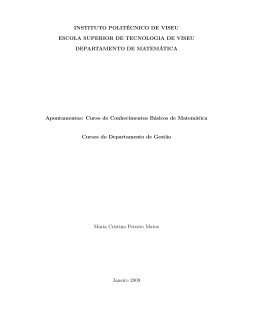 Curso de Conhecimentos Básicos de Matemática