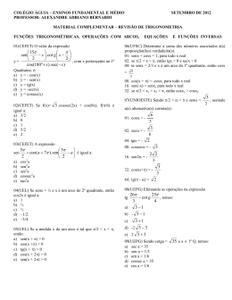 Revisão de Trigonometria