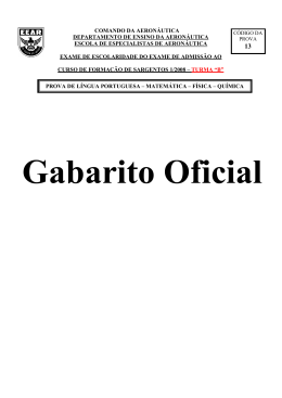 Gabarito Oficial - CFS-B 1/2008