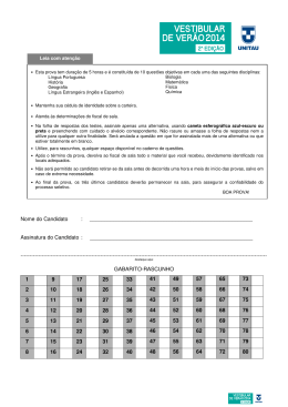 Nome do Candidato : Assinatura do Candidato :