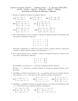 Exerc&iacute;cios de Revis&atilde;o de Sistemas e Matrizes