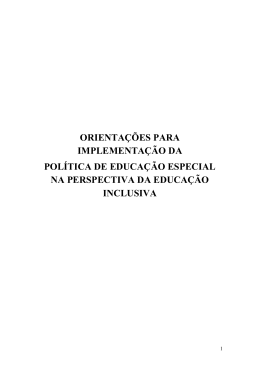 orientações para implementação da educação especial