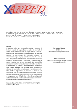 pol&iacute;ticas de educa&ccedil;&atilde;o especial na perspectiva da