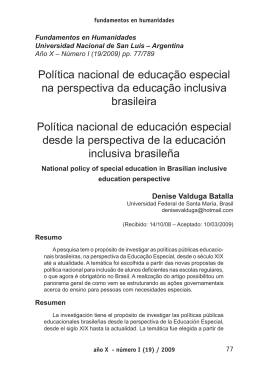 Política nacional de educação especial na perspectiva da educação