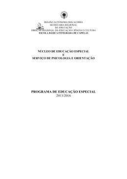 Programa Educação Especial 2013-2016