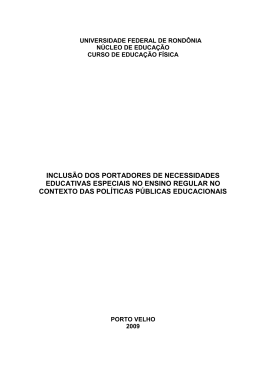 inclus&atilde;o dos portadores de necessidades educativas especiais