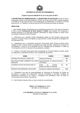 o Edital - Governo do Estado de Pernambuco