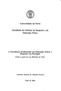 A excel&ecirc;ncia profissional em educa&ccedil;&atilde;o f&iacute;sica e desporto em