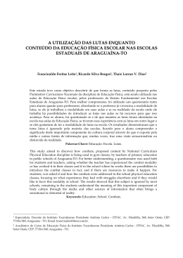 a utilização das lutas enquanto conteúdo da educação física escolar