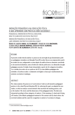 inova&ccedil;&atilde;o pedag&oacute;gica na educa&ccedil;&atilde;o f&iacute;sica. o que aprender com