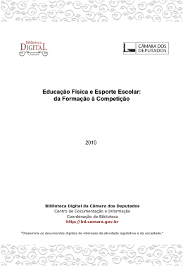 Educa&ccedil;&atilde;o F&iacute;sica e Esporte Escolar: da Forma&ccedil;&atilde;o