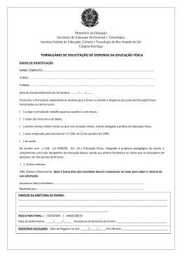 formulário de solicitação de dispensa da educação física