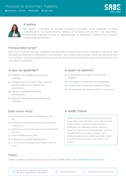 Procurar (e encontrar) Trabalho
