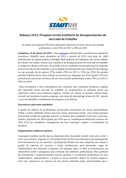 Balan&ccedil;o 2012: Pesquisa revela tend&ecirc;ncia de