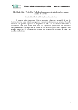 Hist&oacute;ria de Vida e Trajet&oacute;rias Profissionais: uma proposta