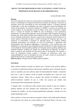 SER OU N&Atilde;O SER PROFESSOR DA EDUCA&Ccedil;&Atilde;O B&Aacute;SICA