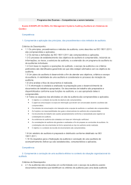 Programa dos Exames &ndash; Compet&ecirc;ncias a serem testadas Exame