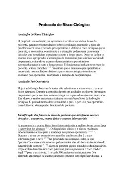 Protocolo de Risco Cir&uacute;rgico