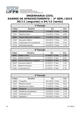 Calendário - Engenharia Civil - UFPR