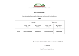 Calend&aacute;rio dos Exames Nacionais do Ensino B&aacute;sico