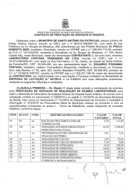 ITEM QUANT. UNID. DESCRI&Ccedil;&Atilde;O DOS EXAMES VALOR