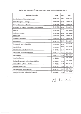 DATAS Dos EXAMES DE &Eacute;PocA DE RECURSO