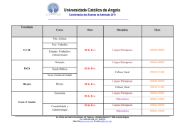Calendários dos Exames - Universidade Católica de Angola
