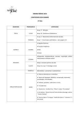 ENSINO M&Eacute;DIO 2015 CONTE&Uacute;DOS DOS EXAMES 1&ordm; Ano