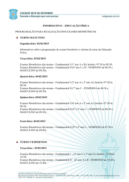 Exames Biom&eacute;tricos