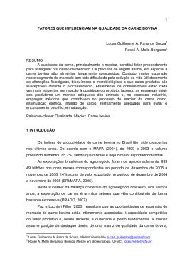 Fatores que influenciam na qualidade da carne bovina - TCC On-line