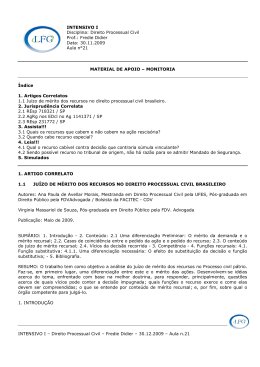 INTENSIVO I &ndash; Direito Processual Civil &ndash; Fredie Didier &ndash; 30.12.2009