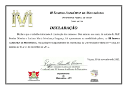 III SEMANA ACAD&Ecirc;MICA DE MATEM&Aacute;TICA