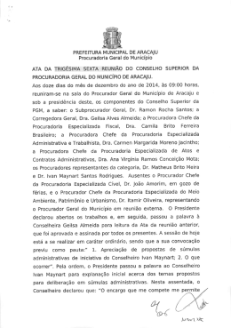 Ata Reunião ordinária Dezembro de 2014