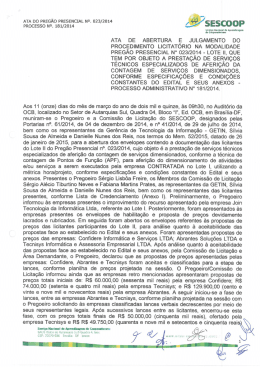 ATA DO PREGÃO PRESENCIAL No. 023/2014 ñ
