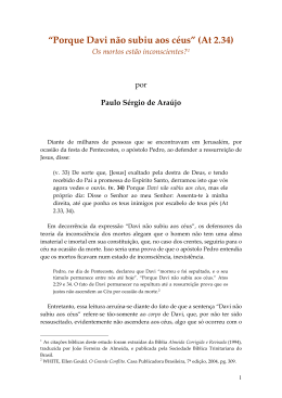 &ldquo;Porque Davi n&atilde;o subiu aos c&eacute;us&rdquo; (At 2